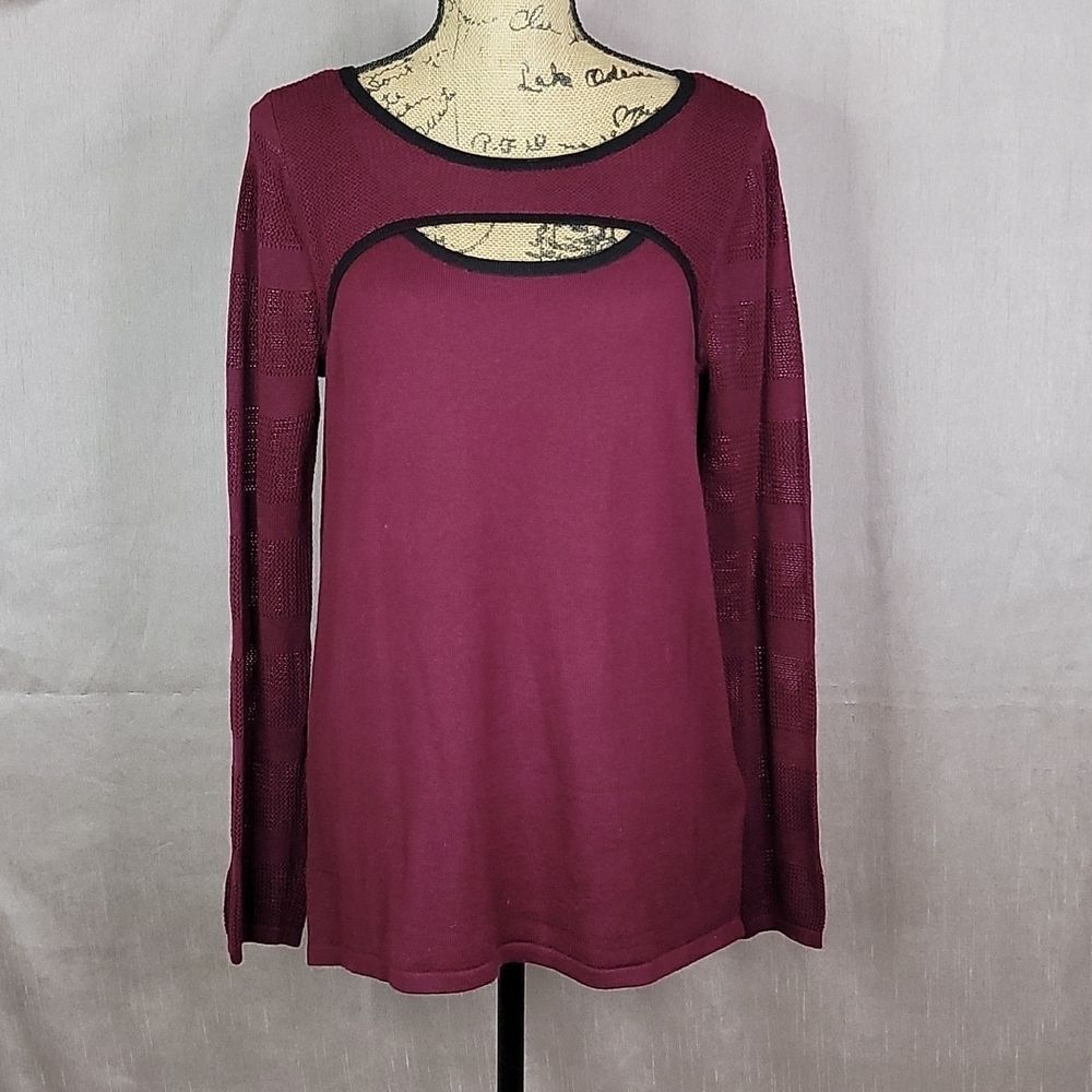 AUGUST SILK Open‎ Weave Sweater Medium